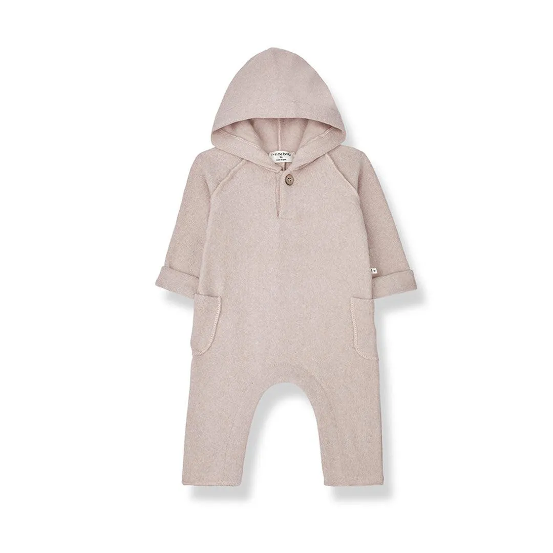 1  in the family Leonard Hooded Onesie - Nude