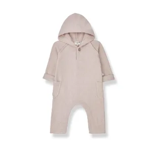 1  in the family Leonard Hooded Onesie - Nude