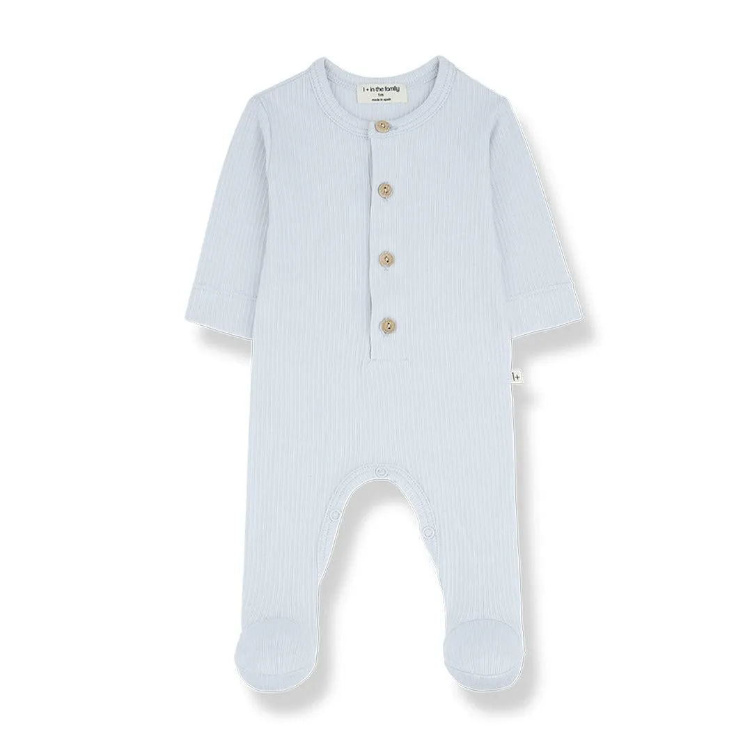 1  in the family Nino Jumpsuit With Feet - Misty Blue