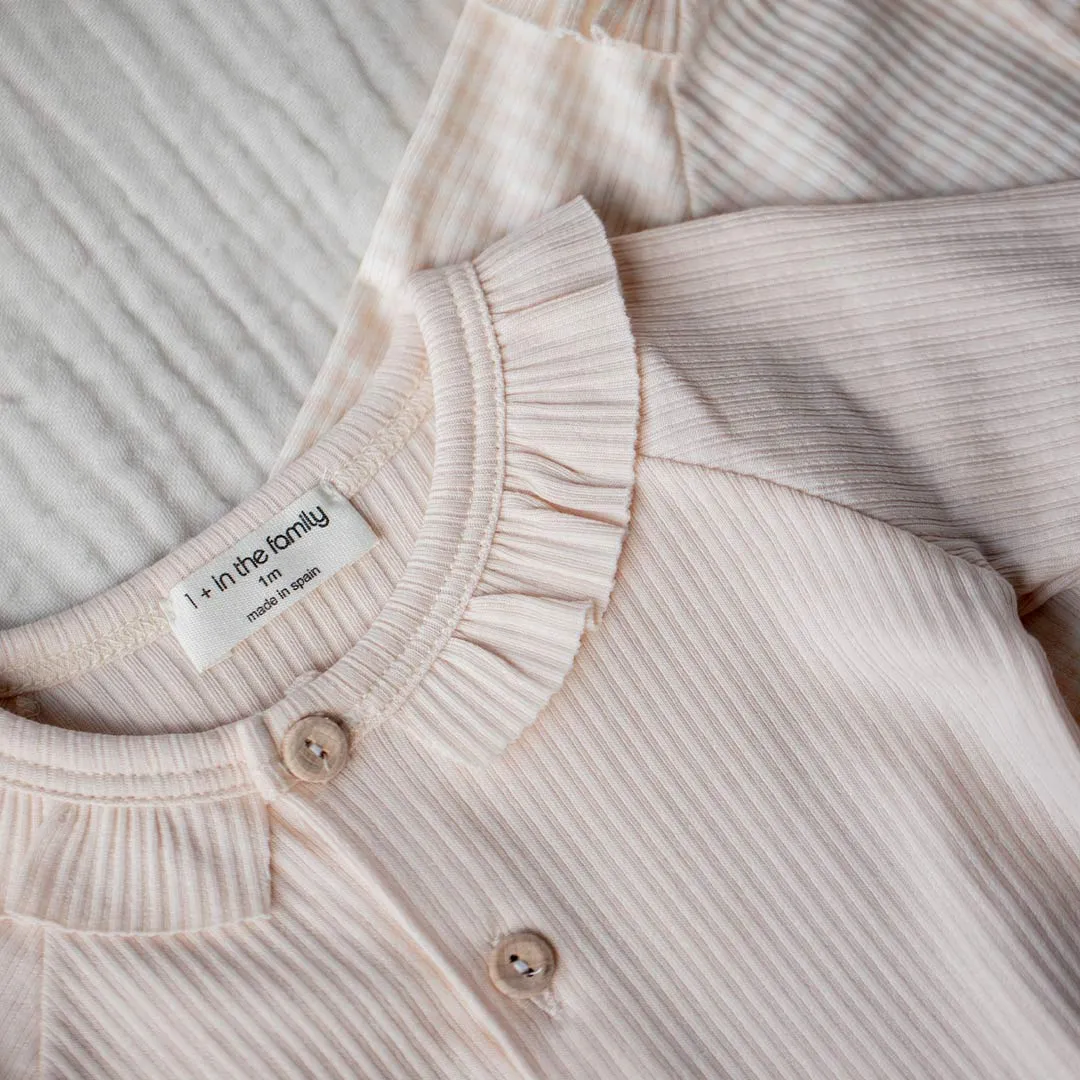 1  in the family Rosetta Jumpsuit With Feet - Nude