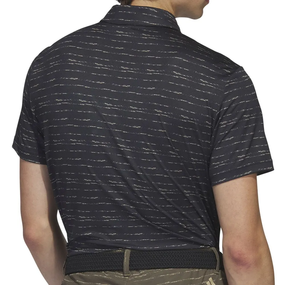 adidas Stripe Zip Polo Shirt - Black/Hemp