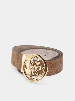 Beige Logo Aieta Belt Guess