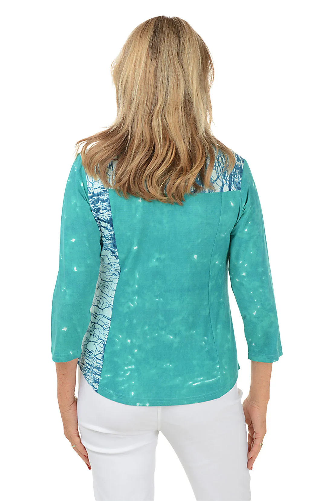 Chanda V-Neck Offset Button Top