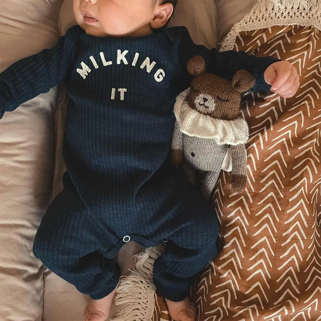 Claude & Co Milking It Onesie - Navy