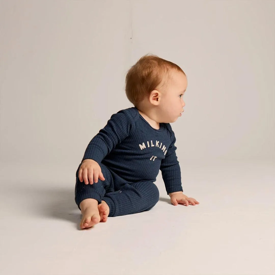 Claude & Co Milking It Onesie - Navy