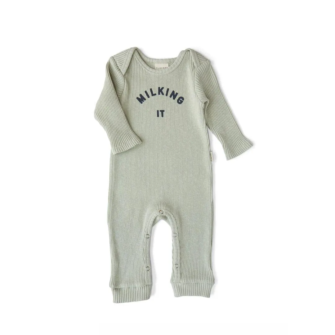Claude & Co Milking It Onesie - Pistachio