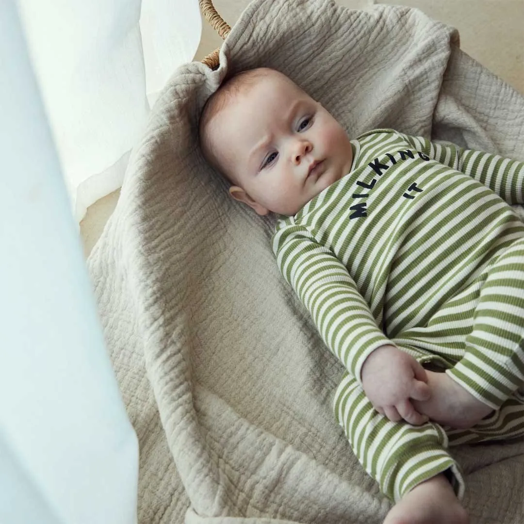 Claude & Co Stripe Onesie - Sage