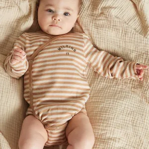 Claude & Co Trevi Clay Stripe Wrap Bodysuit - Clay
