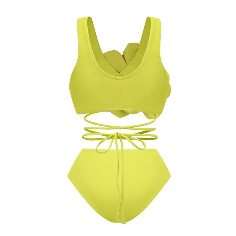 Floral Ruffled Bikini Swimsuit Anna Kay Co