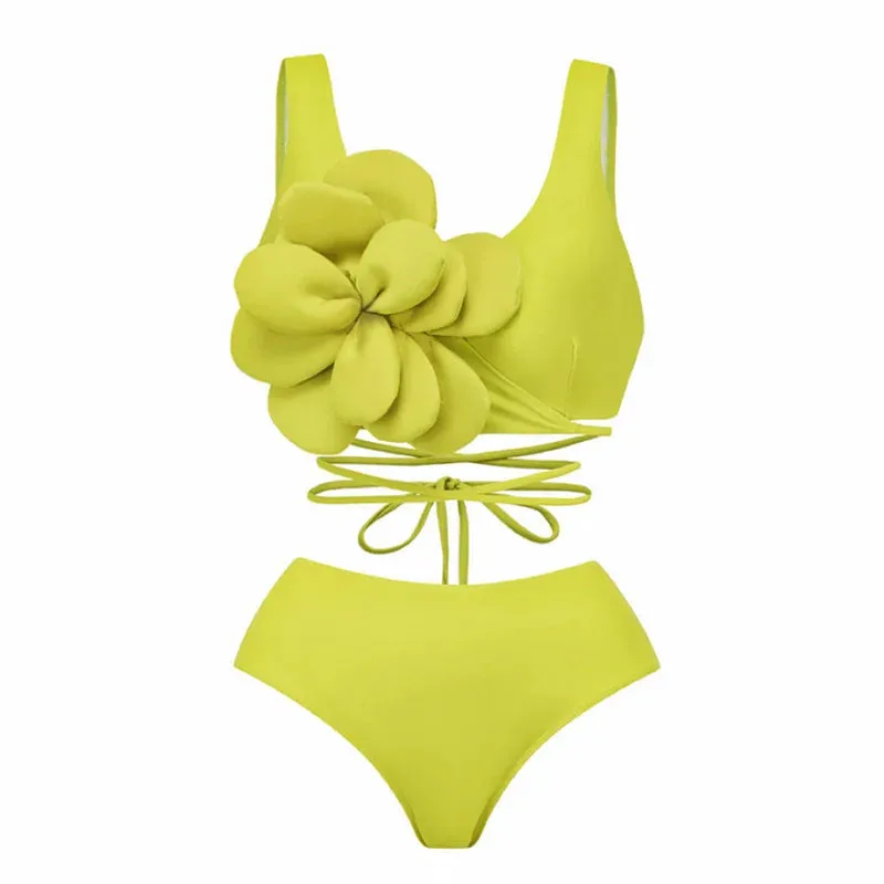 Floral Ruffled Bikini Swimsuit Anna Kay Co
