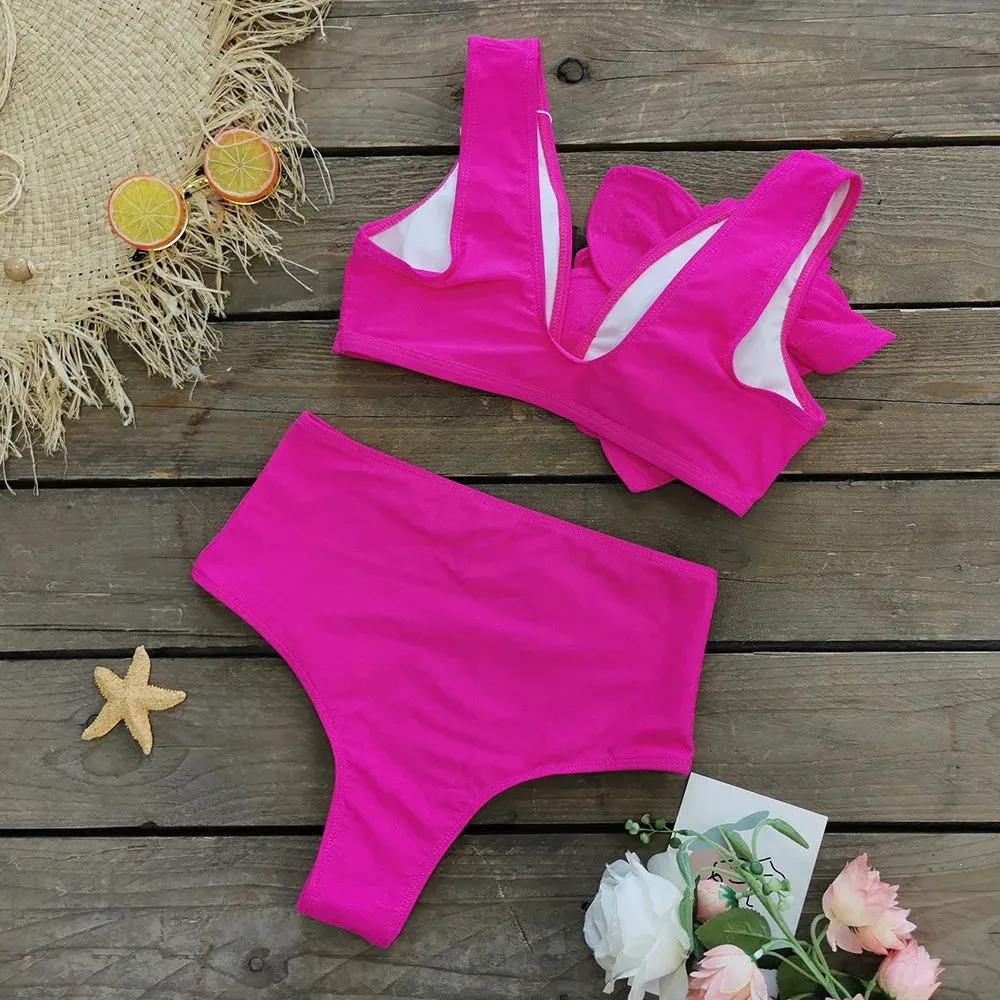 Floral Ruffled Bikini Swimsuit Anna Kay Co