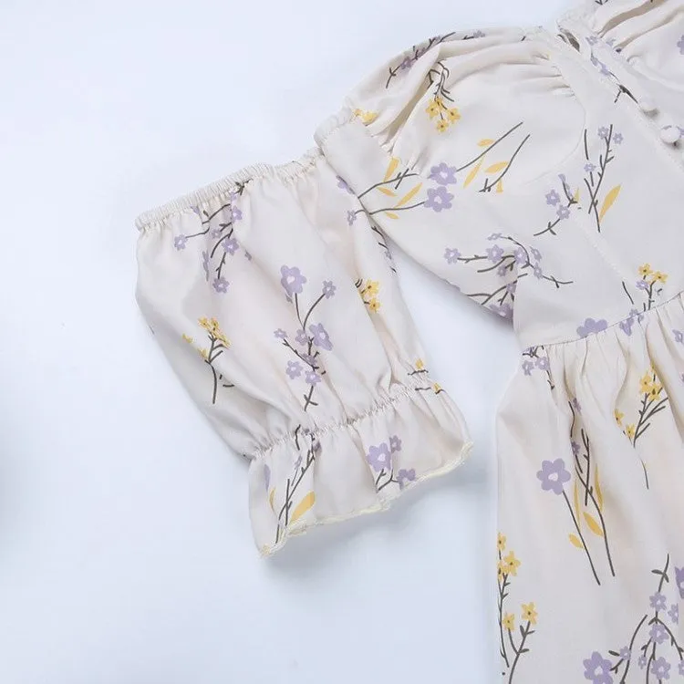 FLORAL THEMED OFF SHOULDER MINI DRESS Gloria Lanvin