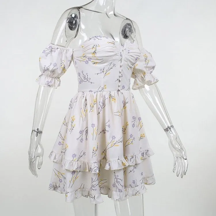 FLORAL THEMED OFF SHOULDER MINI DRESS Gloria Lanvin