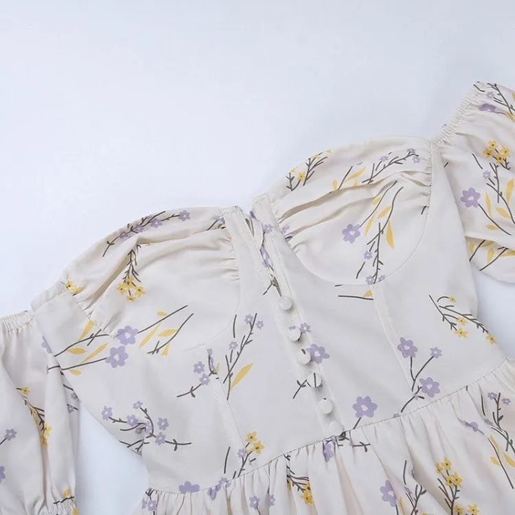 FLORAL THEMED OFF SHOULDER MINI DRESS Gloria Lanvin