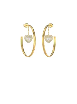 Gold Amami Heart Hoop Earrings Guess