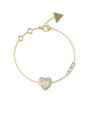 Gold Amami MOP Heart Bracelet Guess