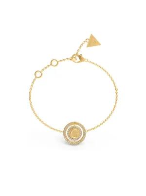 Gold Crystal Eternelle Coin Bracelet Guess
