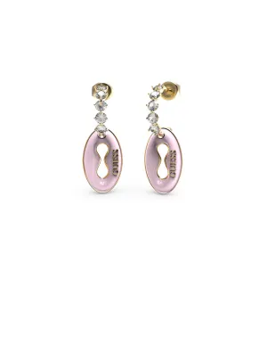 Gold Rose Crystal Earrings Guess
