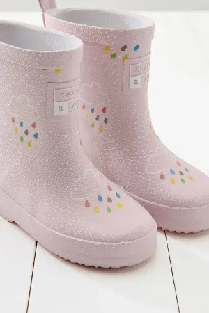 Grass & Air Colour-Revealing Wellies - Baby Pink