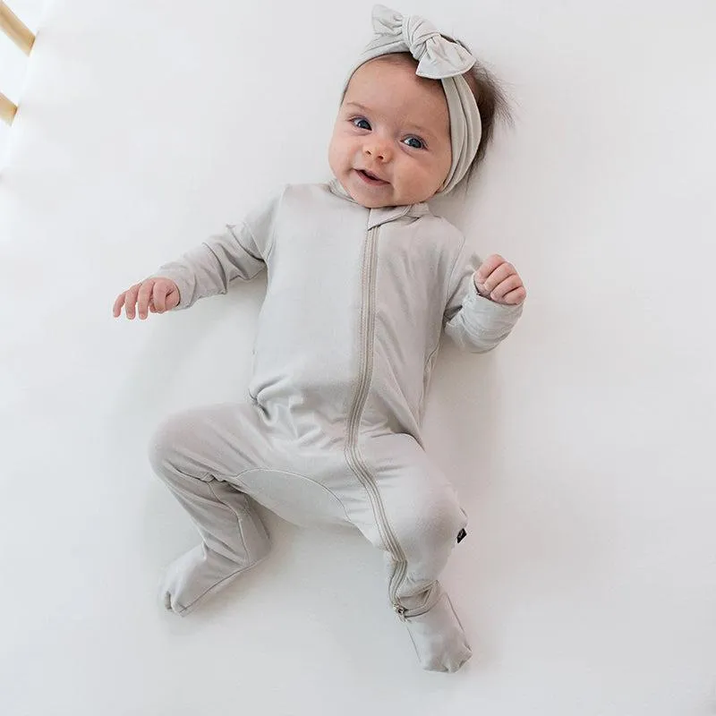 Kyte Baby Zippered Footed Sleepsuit - Oat