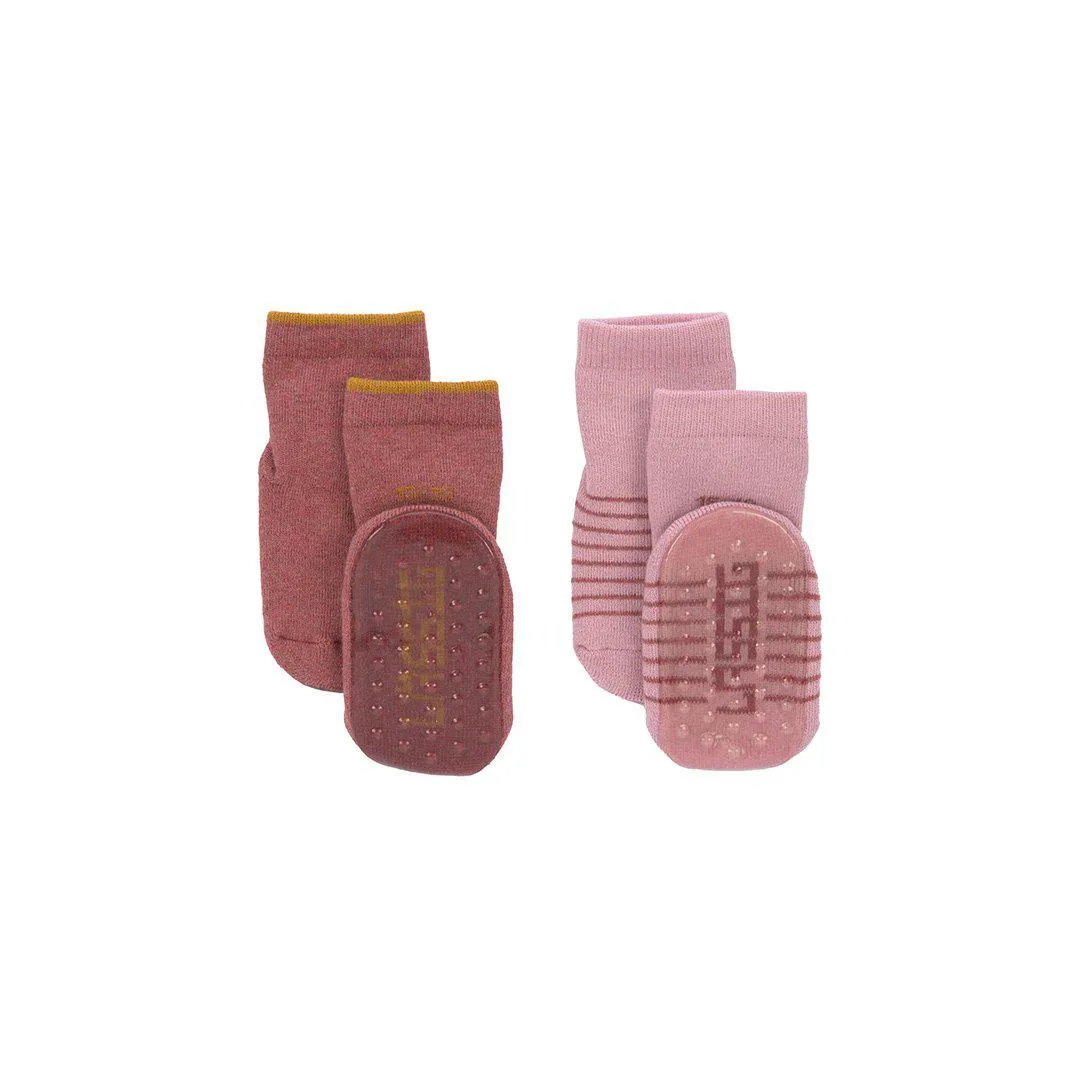 Lassig Anti-Slip Socks - Rosewood - 2 Pack