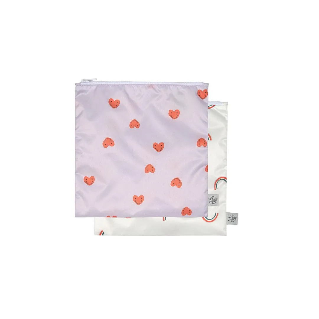 Lassig Snack Bag - Happy Rascals - Hearts Lavender