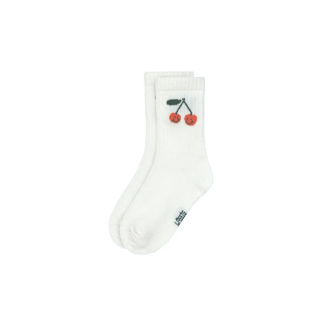 Lassig Tennis Socks - 3 Pack - White - Cherry