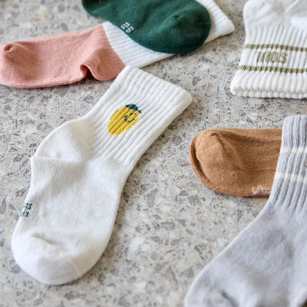 Lassig Tennis Socks - 3 Pack - White - Lemon