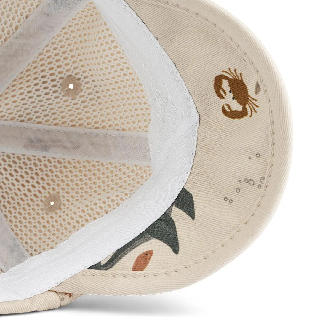 Liewood Tone Baby Printed Cap - Sea Creature - Sandy