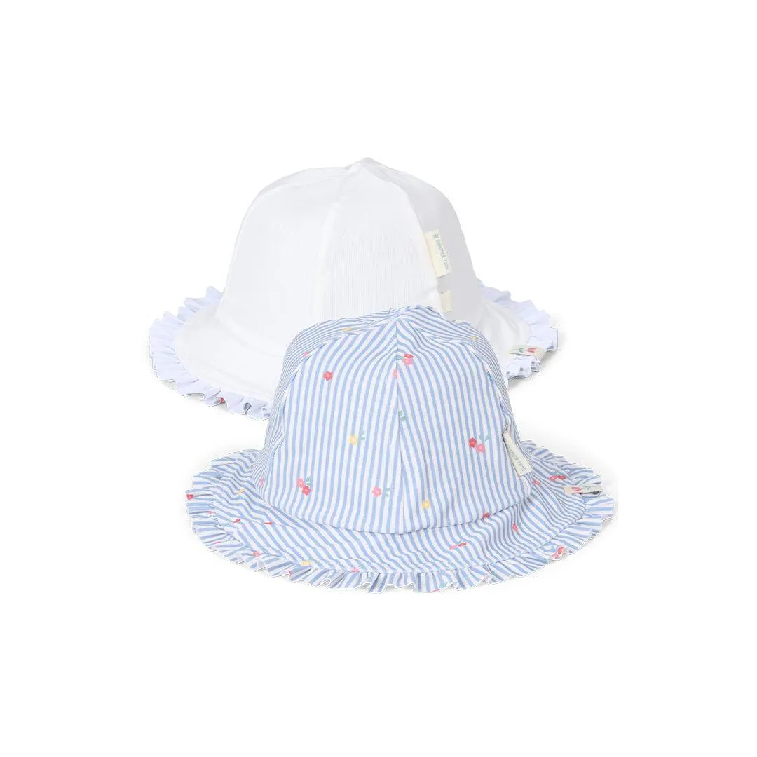 Little Dutch Reversible Hat - Sunny Flowers Blue