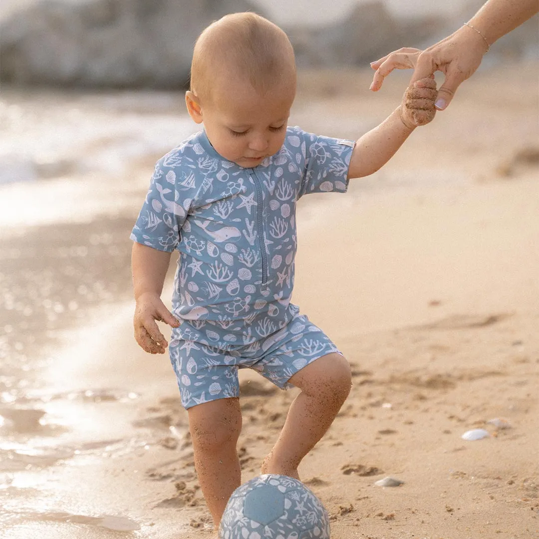 Little Dutch Swimsuit Short Sleeves - Sea Life Ocean Blue