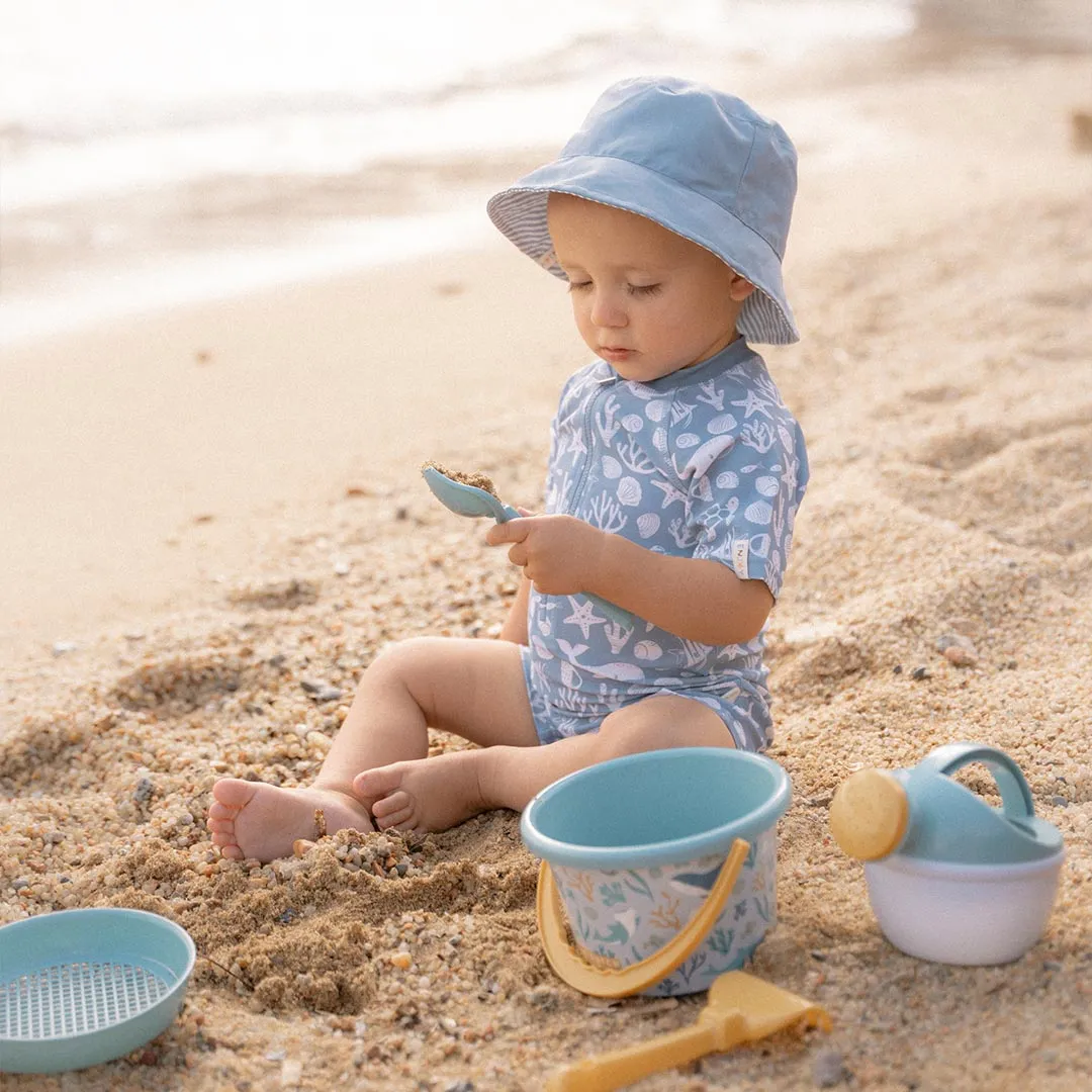 Little Dutch Swimsuit Short Sleeves - Sea Life Ocean Blue