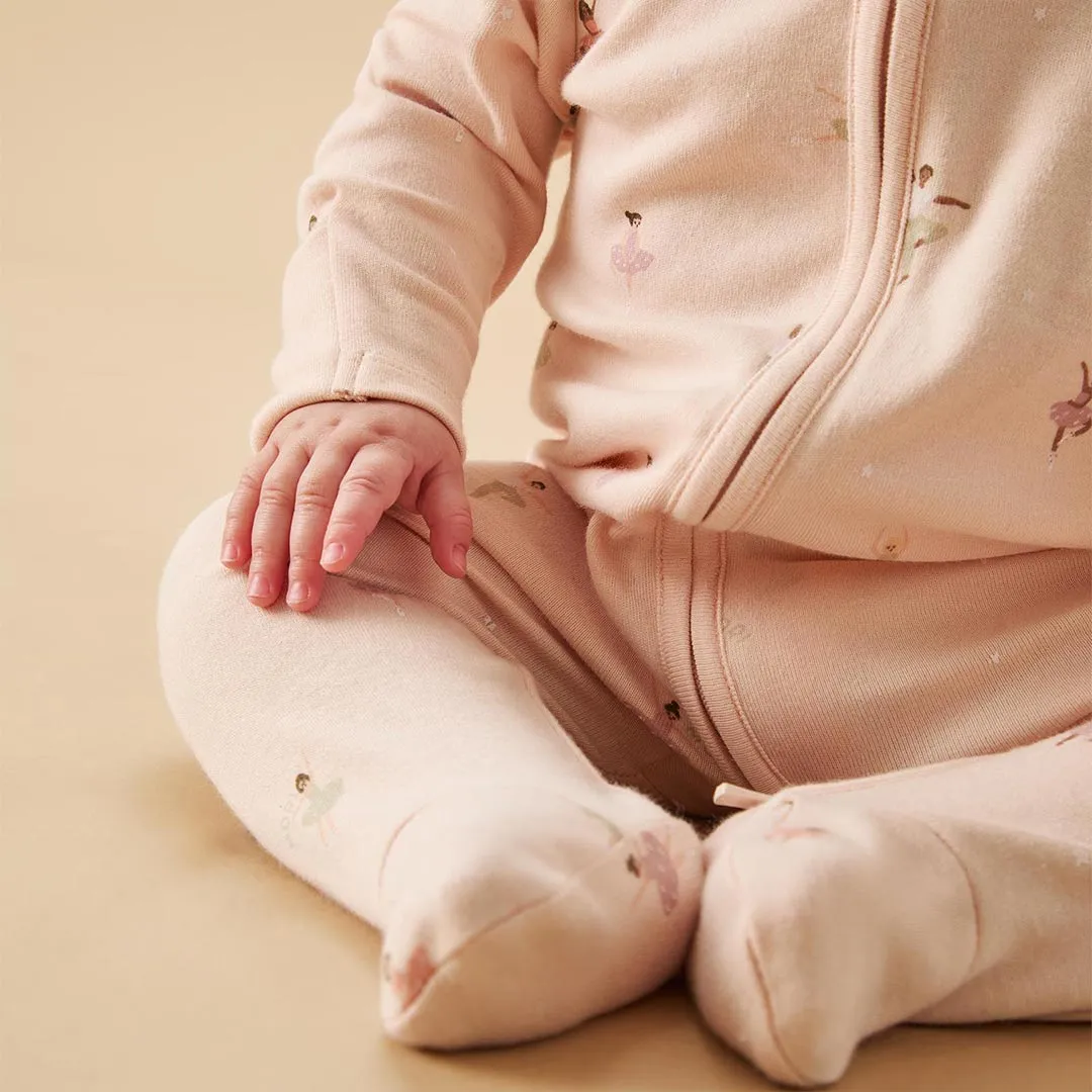 MORI Ballerina Two Way Zip Up Sleepsuit - Ballerina Print