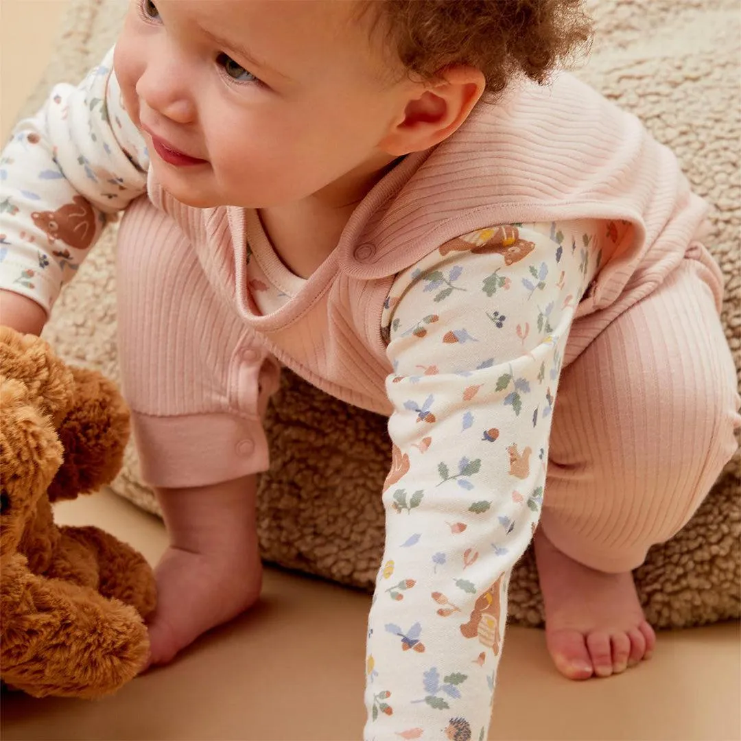 MORI Bear Print Long Sleeve Bodysuit - Honey Bear Print