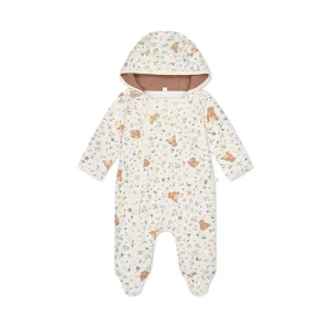 MORI Bear Print Pramsuit - Honey Bear Print