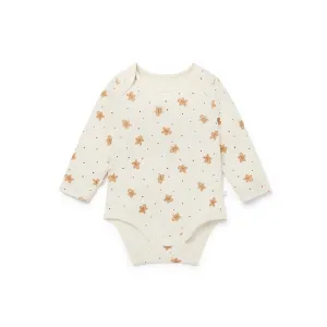 MORI Christmas Long Sleeve Bodysuit  - Gingerbread Print