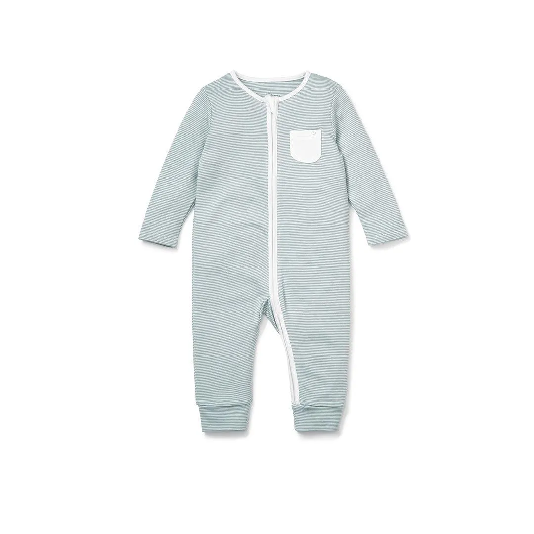 MORI Clever Zip Sleepsuit - Blue Stripe