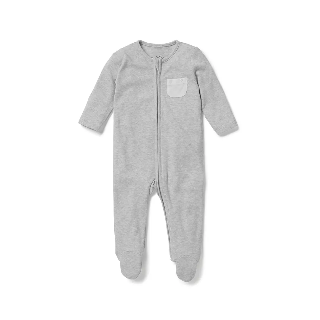 MORI Clever Zip Sleepsuit - Grey Marl