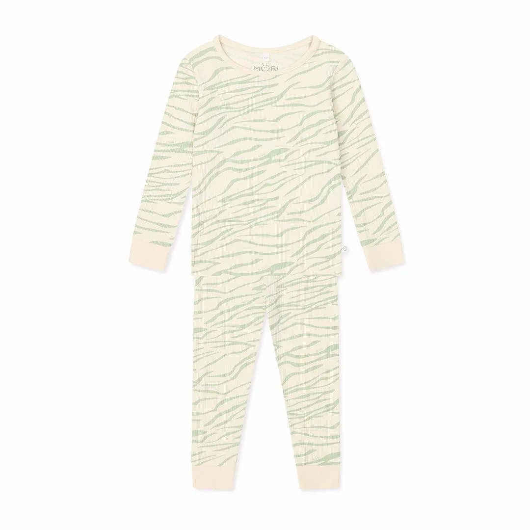 MORI Ribbed Zebra Stripe Pyjamas - Zebra