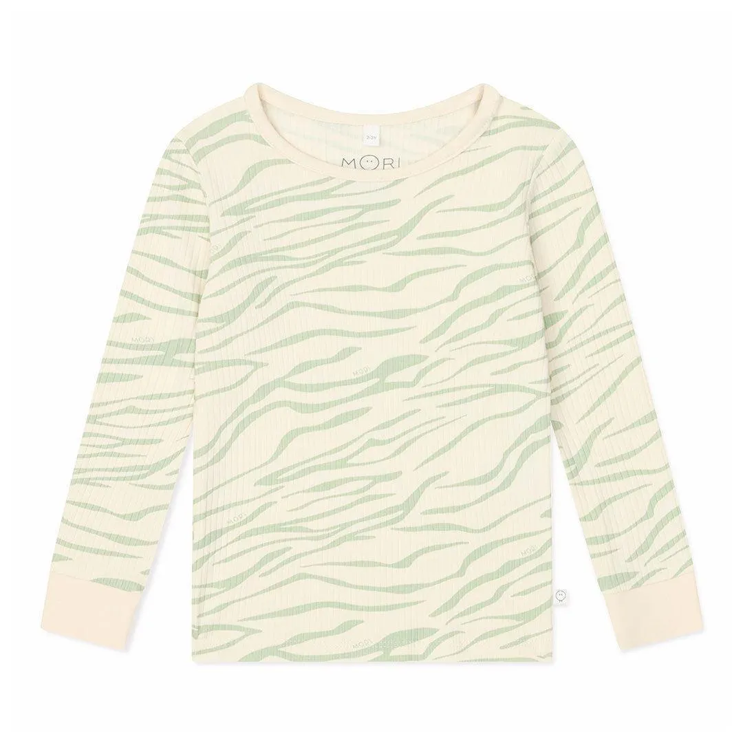 MORI Ribbed Zebra Stripe Pyjamas - Zebra
