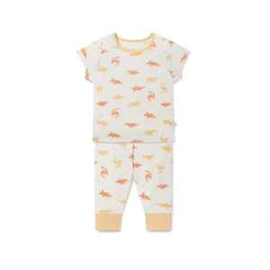 MORI Short Sleeve Pyjamas - Orange Dino