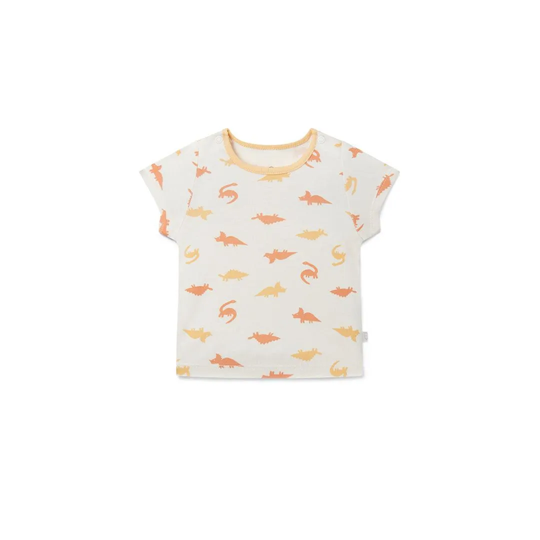 MORI Short Sleeve Pyjamas - Orange Dino