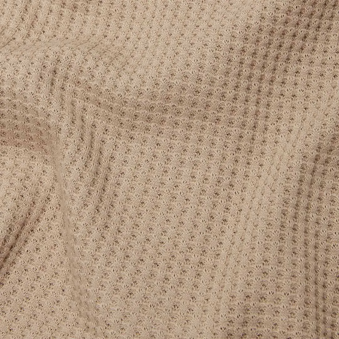 MORI Waffle Two Way Zip-Up Sleepsuit - Taupe