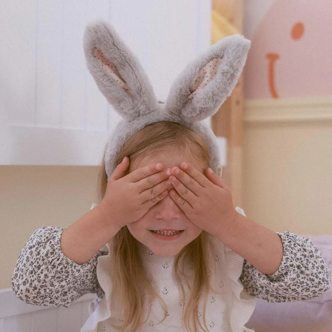 Olli Ella Fluffle Bunny Ear Headband  - Smoke