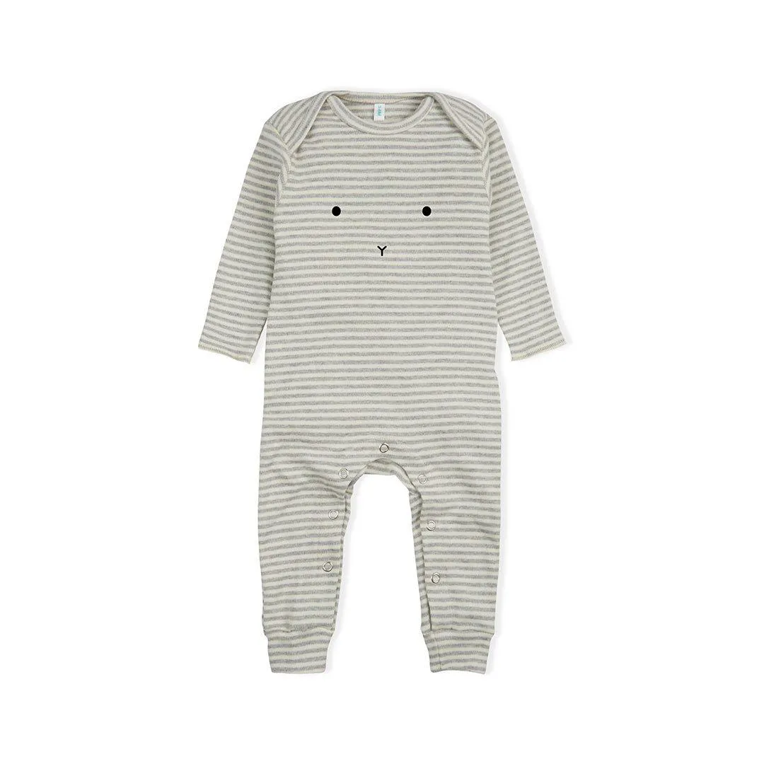 Organic Zoo Bunny Playsuit - Grey Stripes
