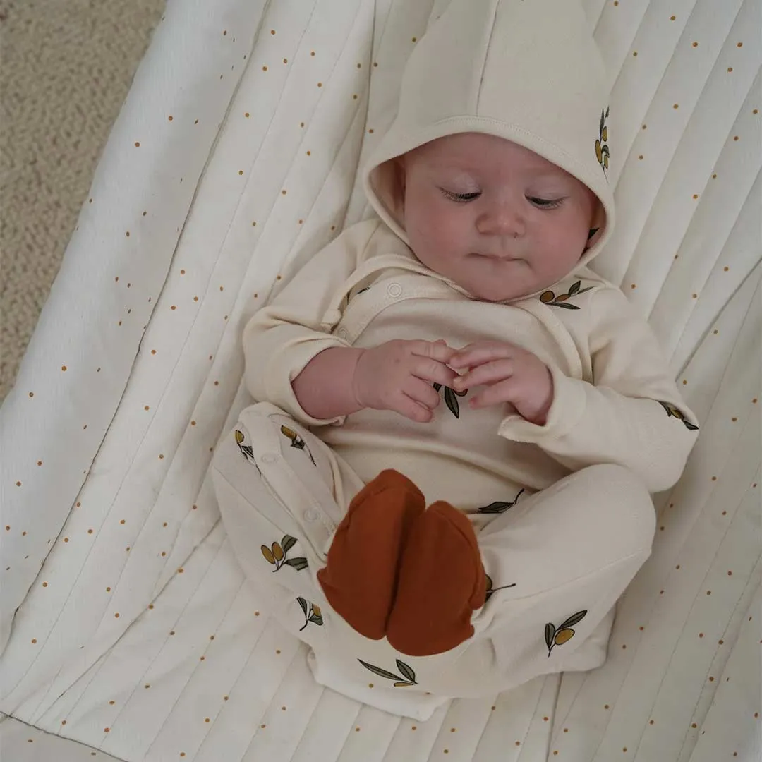 Organic Zoo Garden Suit   Contrast Feet - Olive Print