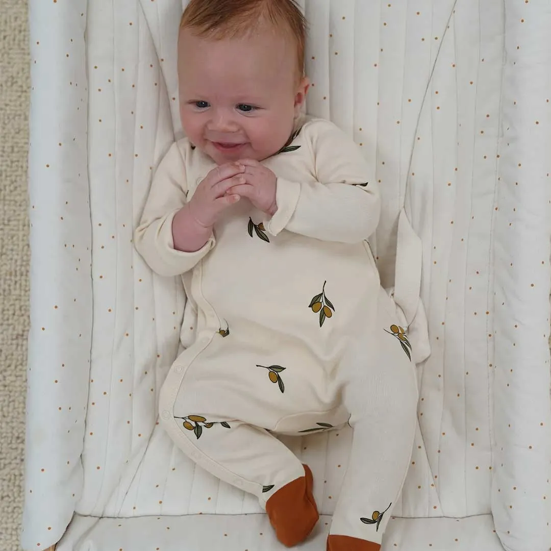 Organic Zoo Garden Suit   Contrast Feet - Olive Print