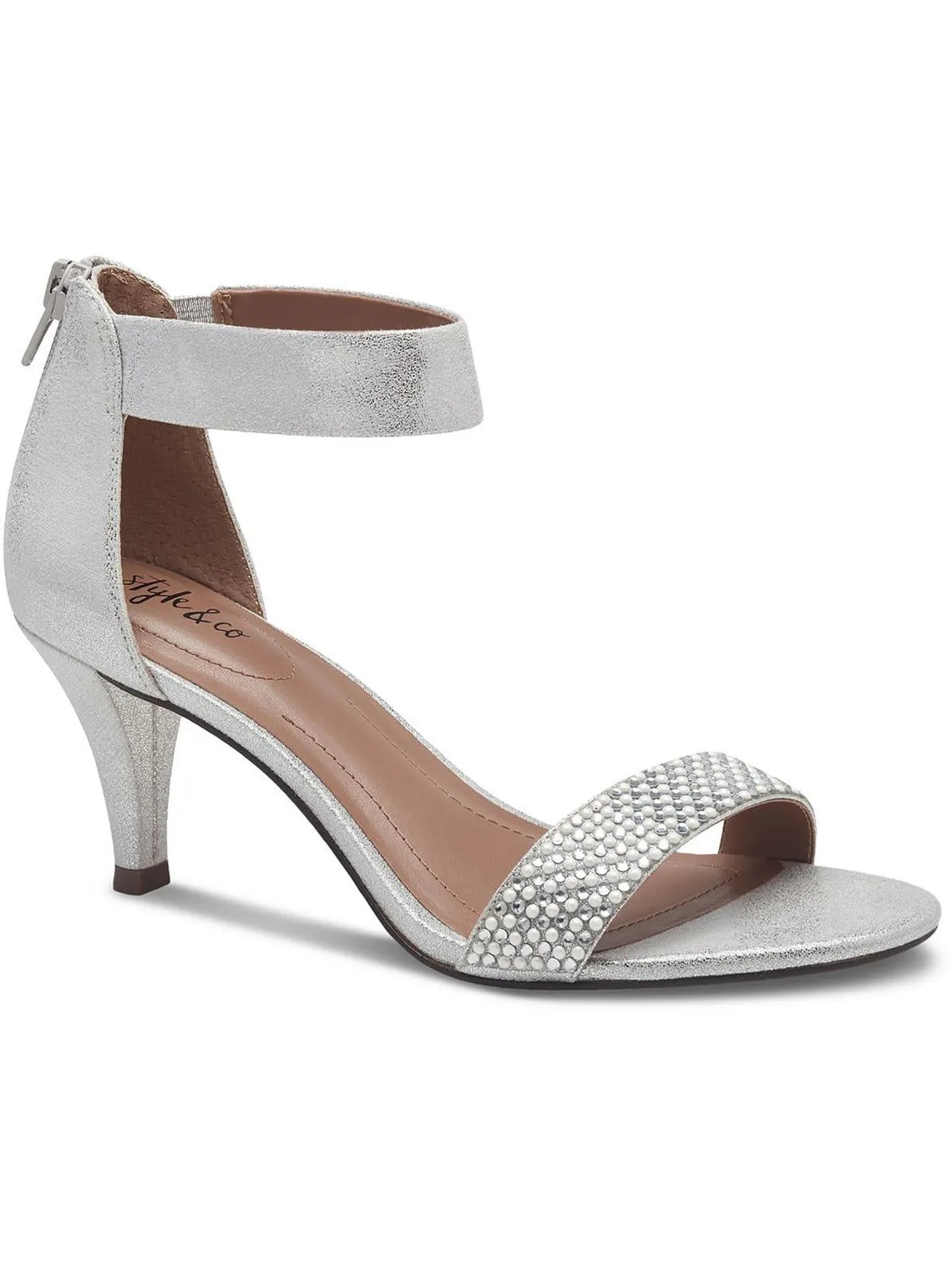 Phillys Womens Padded Insole Embellished Evening Heels