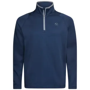 Puma Waffle Fleece 1/4 Zip Sweater - Deep Navy