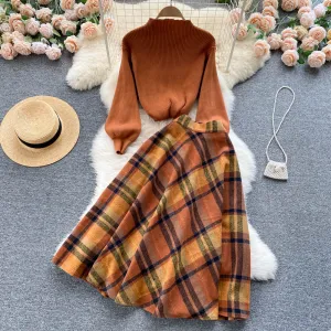 Retro Knitted Top Skirt Set Anna Kay Co